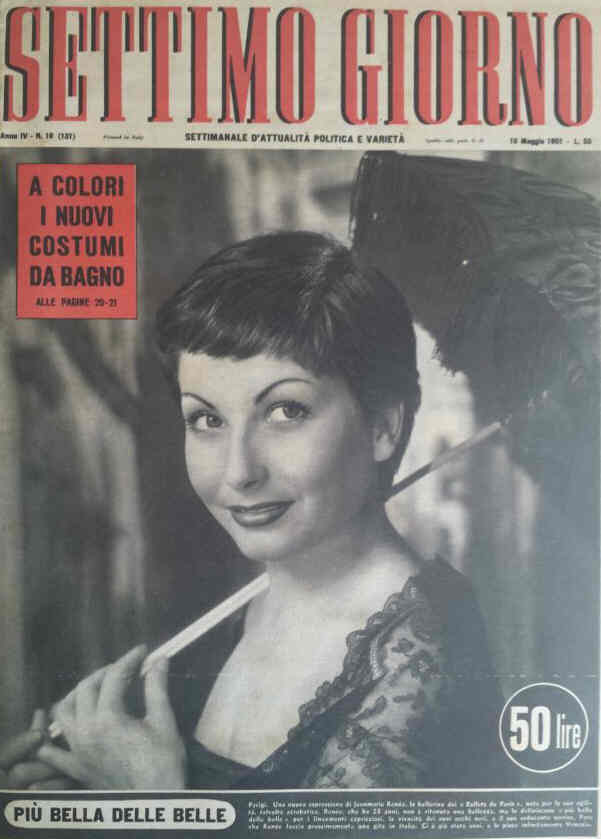 SETTIMO GIORNO magazine side cover Issue 19/131 10 May 1951