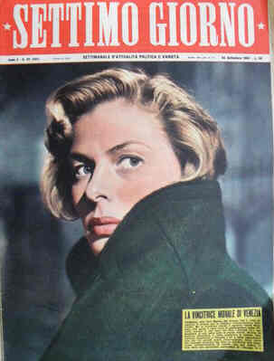 SETTIMO GIORNO magazine side cover Issue 39 24 September 1952