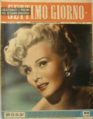 SETTIMO GIORNO magazine side cover Issue 16/233 10 April 1953