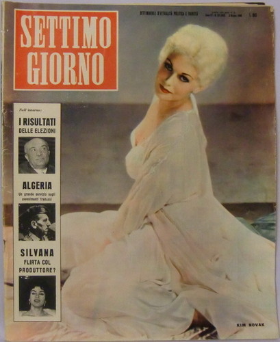SETTIMO GIORNO magazine side cover Issue 23/502 5 June 1958