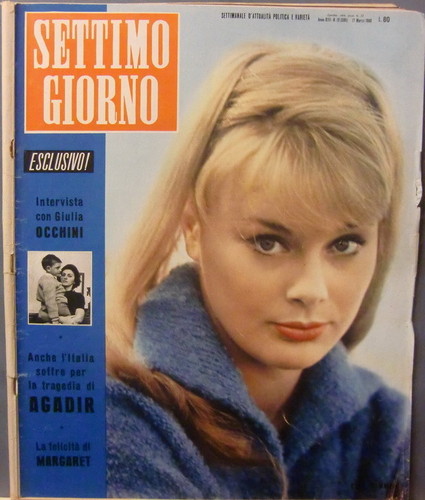 SETTIMO GIORNO magazine side cover Issue 12/595 17 March 1960