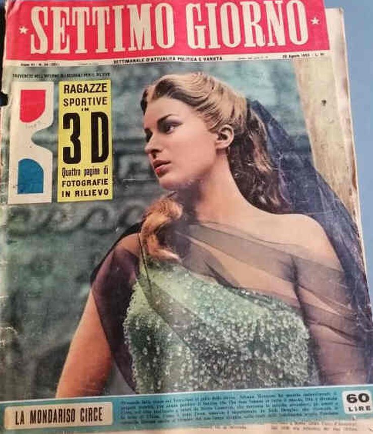 SETTIMO GIORNO magazine side cover 24 April 1953