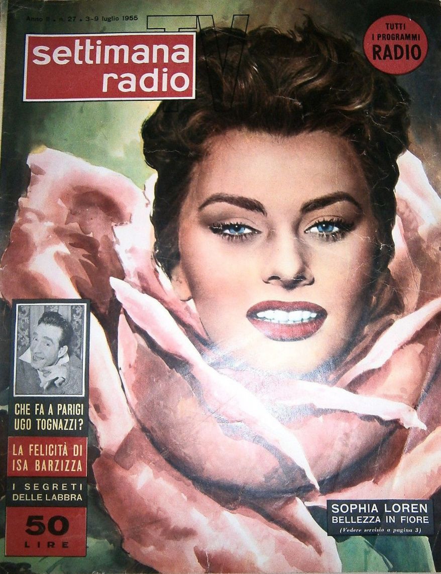 SETTIMANA RADIO TV magazine side cover 3 July 1955