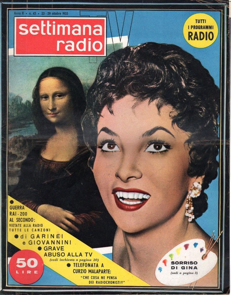 SETTIMANA RADIO TV magazine side cover 23 October 1955
