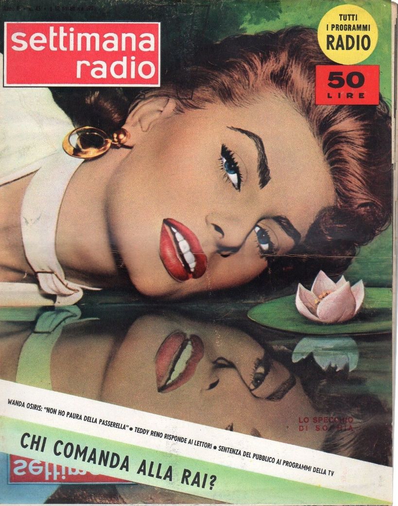 SETTIMANA RADIO TV magazine side cover 6 November 1955