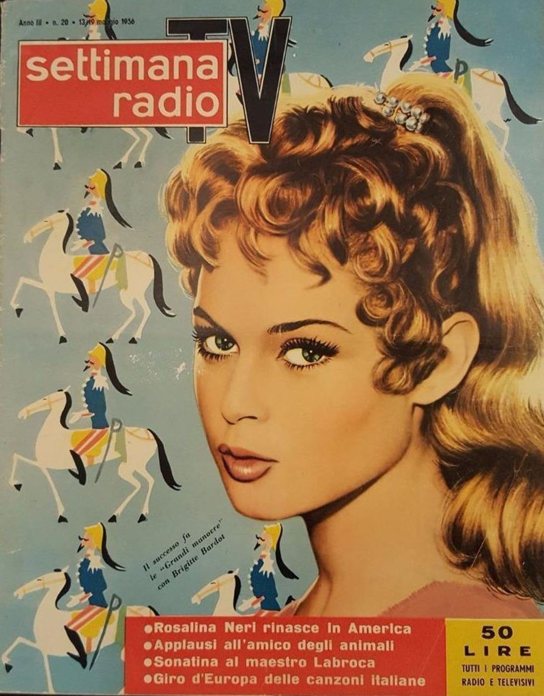 SETTIMANA RADIO TV magazine side cover 13 May 1956