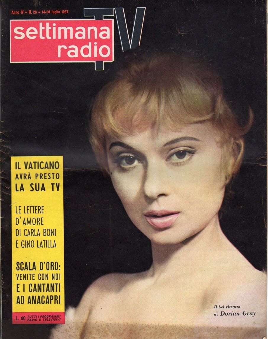 SETTIMANA RADIO TV magazine side cover  Vol 4 No  28 14 July 1957
