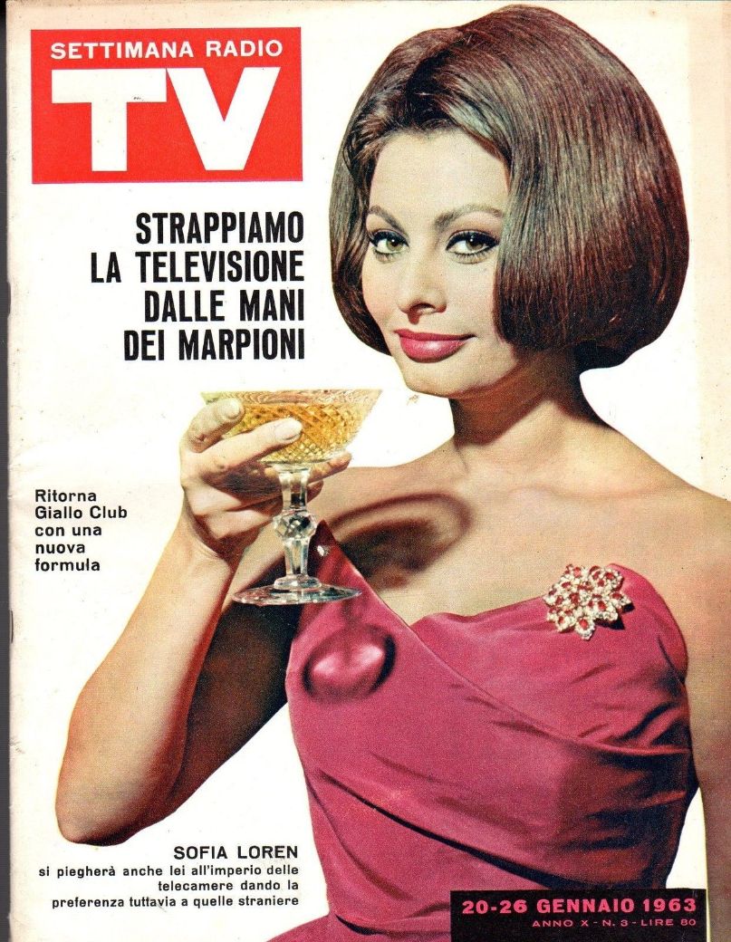 SETTIMANA RADIO TV magazine side cover  Vol 10 No  3 20 January 1963