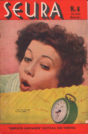 SEURA magazine side cover Issue 8   1951