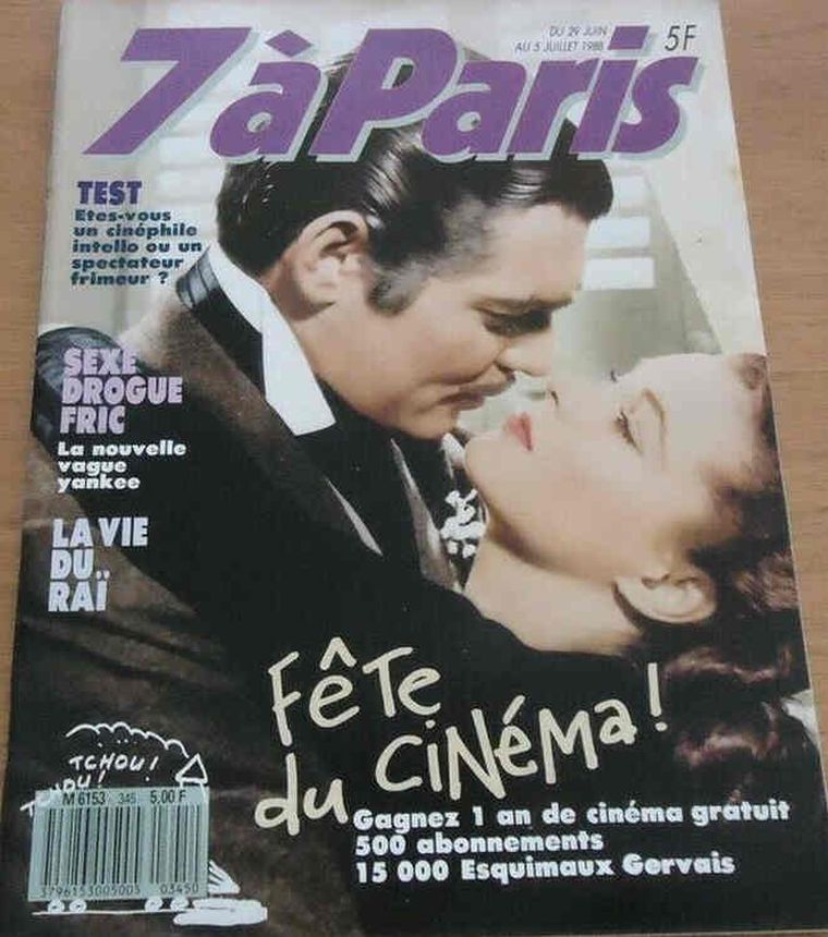 SEVEN A PARIS magazine side cover 29 June 1988