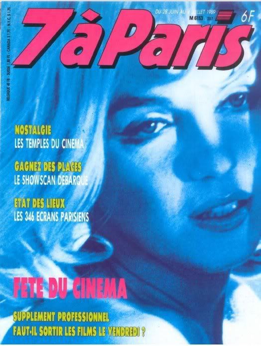 SEVEN A PARIS magazine side cover 28 June 1989