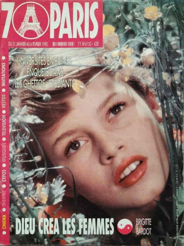 SEVEN A PARIS magazine side cover Issue 428 31 January 1990