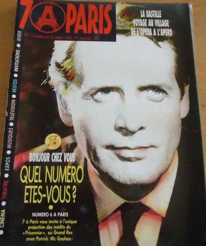 SEVEN A PARIS magazine side cover 14 March 1990