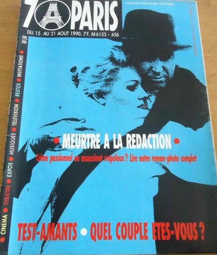 SEVEN A PARIS magazine side cover Issue 456 21 August 1990