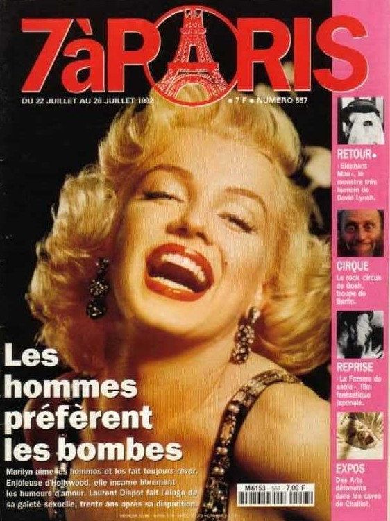 SEVEN A PARIS magazine side cover 22 July 1992