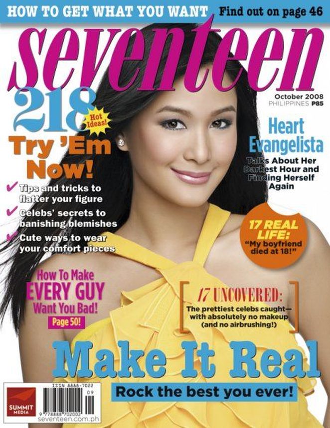 SEVENTEEN PHILIPPINES magazine side cover  October 2008