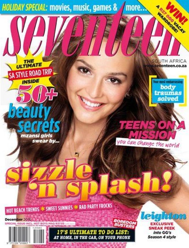 SEVENTEEN SOUTH AFRICA magazine side cover  December 2010