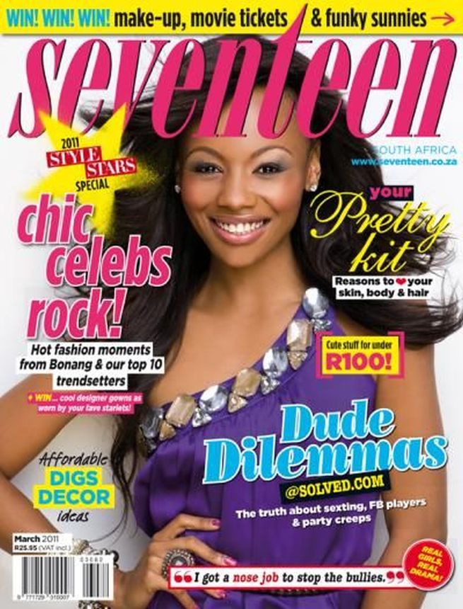 SEVENTEEN SOUTH AFRICA magazine side cover  March 2011