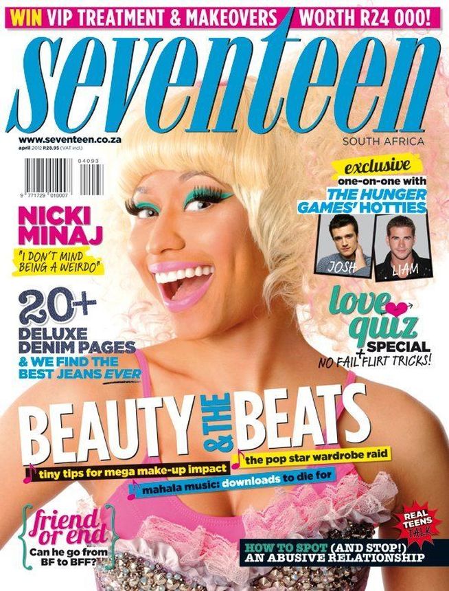 SEVENTEEN SOUTH AFRICA magazine side cover  April 2012