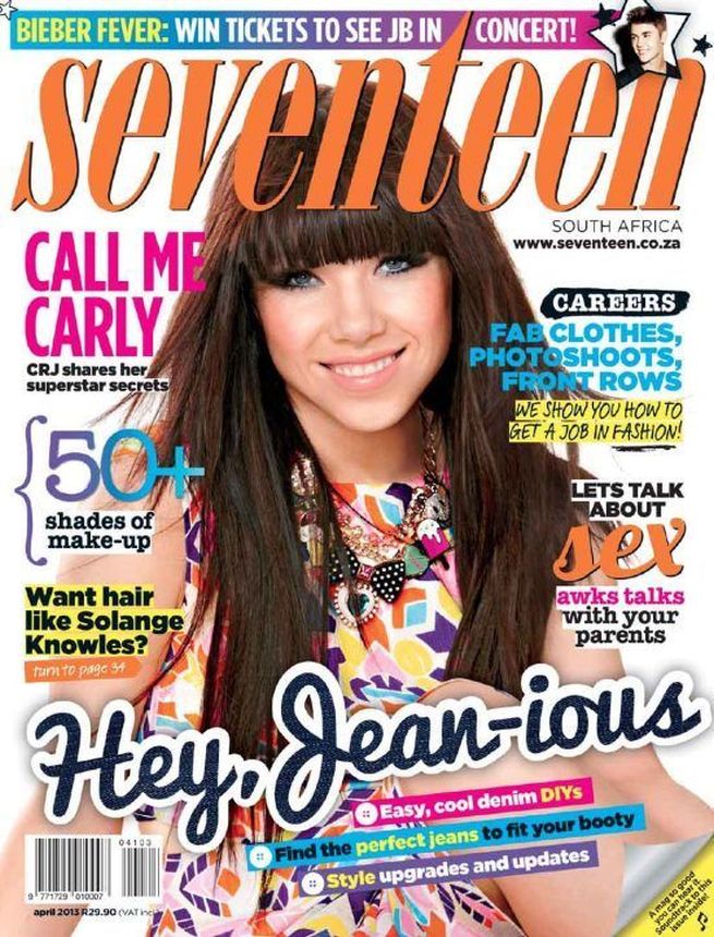 SEVENTEEN SOUTH AFRICA magazine side cover  April 2013