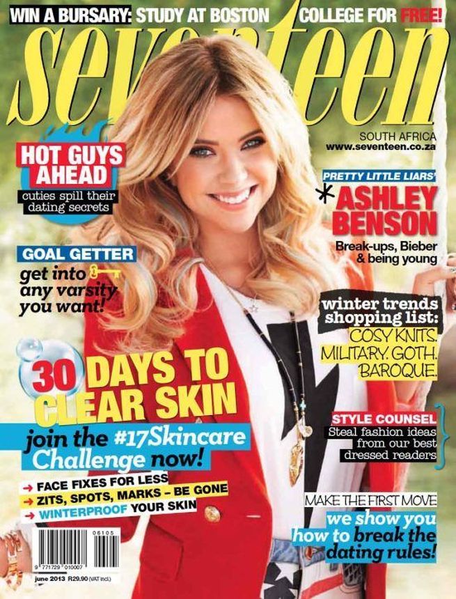 SEVENTEEN SOUTH AFRICA magazine side cover  June 2013