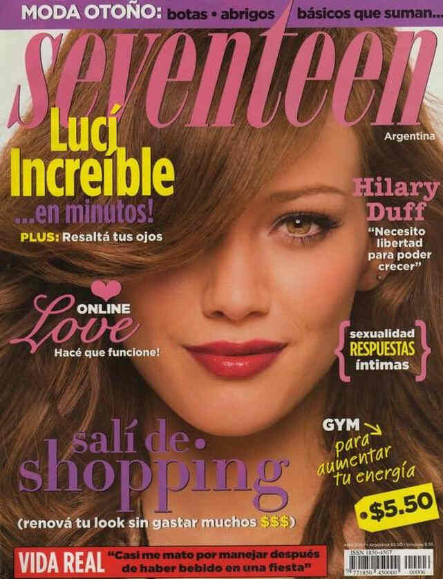 SEVENTEEN ARGENTINA magazine side cover  April 2007