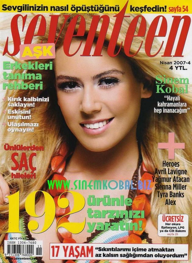 SEVENTEEN TURKEY magazine side cover  April 2007