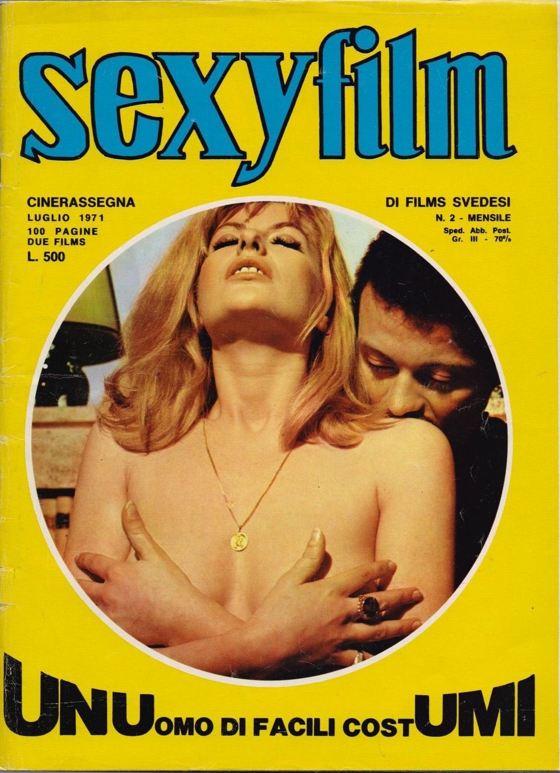 SEXY FILM magazine side cover Issue 2 July 1971