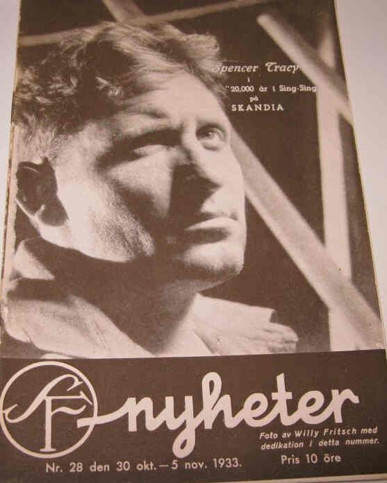 SF NYHETER magazine side cover Issue 28  1933