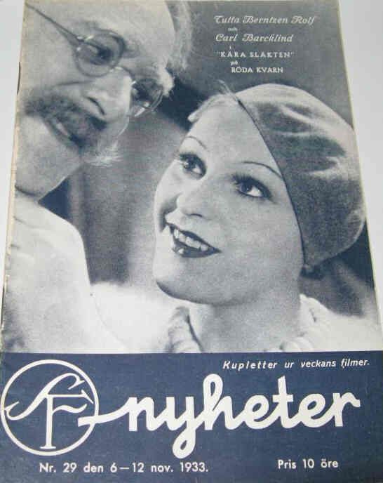 SF NYHETER magazine side cover Issue 29  1933