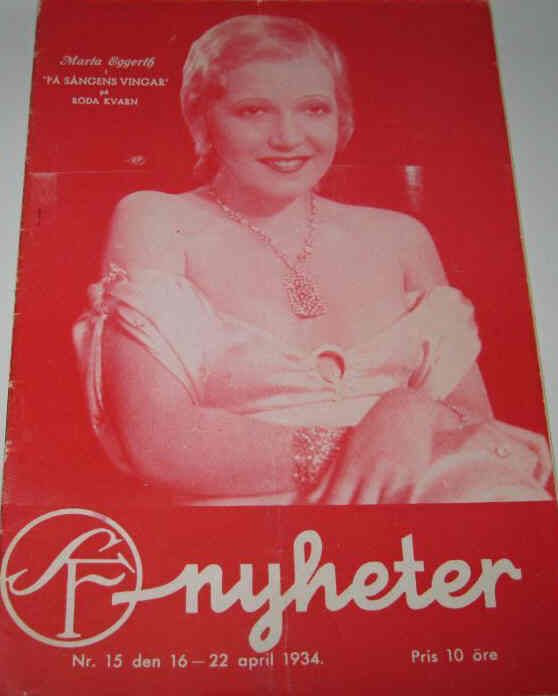 SF NYHETER magazine side cover Issue 15  1934