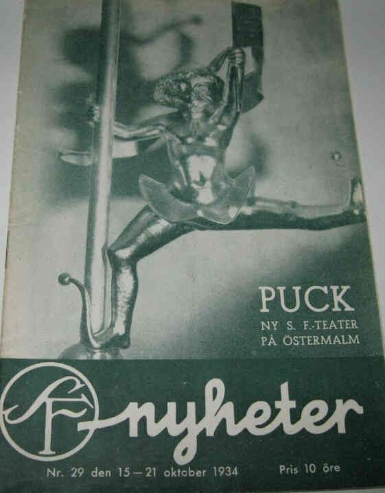 SF NYHETER magazine side cover Issue 29  1934