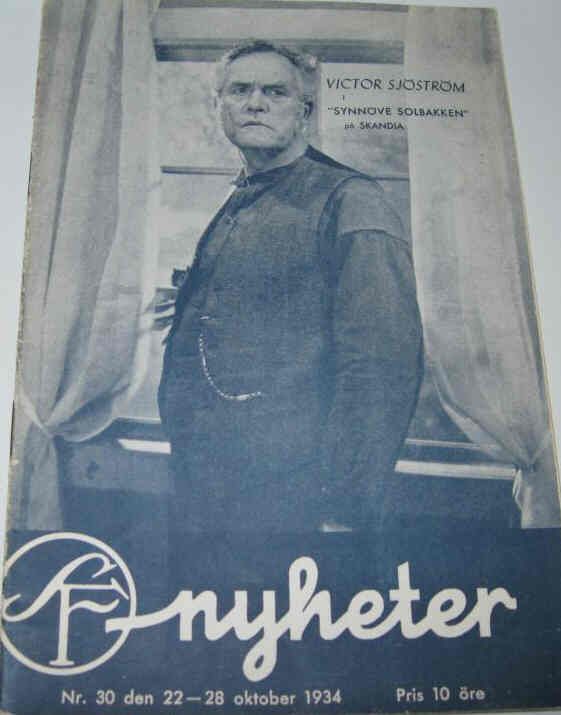 SF NYHETER magazine side cover Issue 30  1934