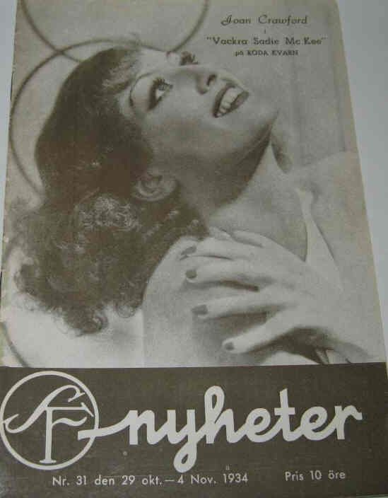 SF NYHETER magazine side cover Issue 31  1934