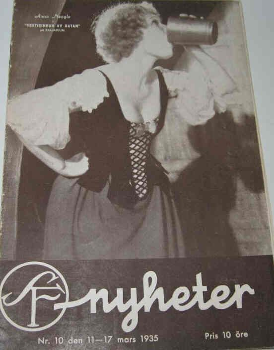 SF NYHETER magazine side cover Issue 10  1935