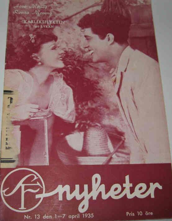 SF NYHETER magazine side cover Issue 13  1935
