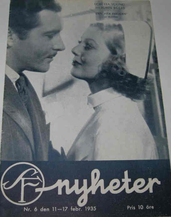 SF NYHETER magazine side cover Issue 6  1935