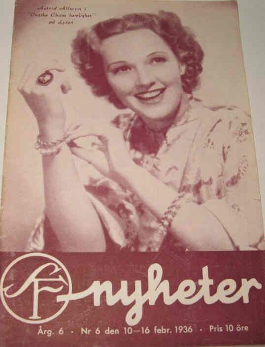 SF NYHETER magazine side cover Issue 6  1936