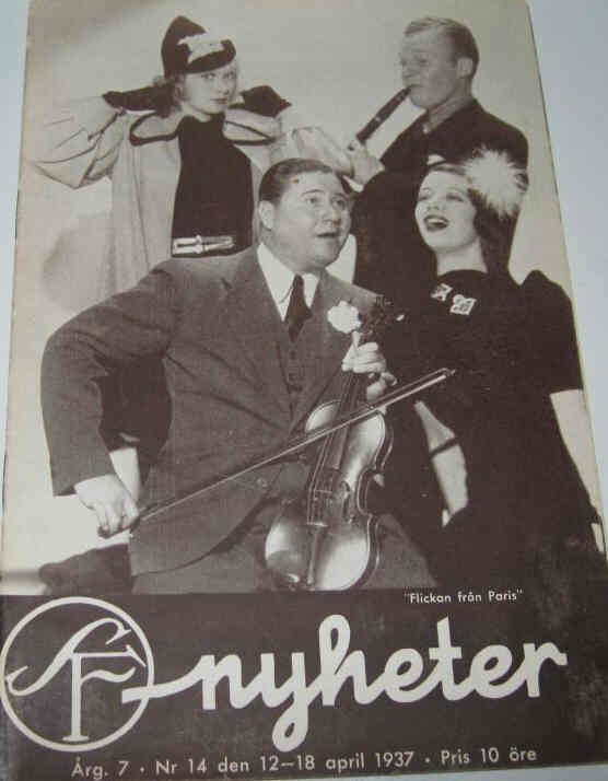SF NYHETER magazine side cover Issue 14  1937