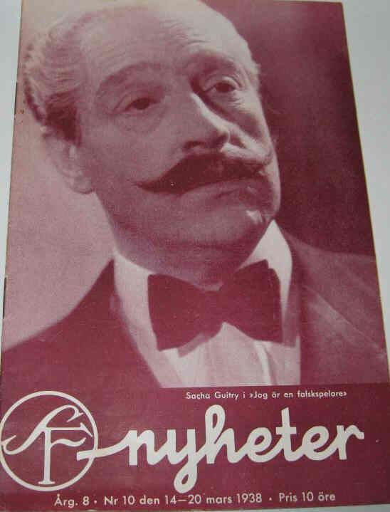 SF NYHETER magazine side cover Issue 10  1938