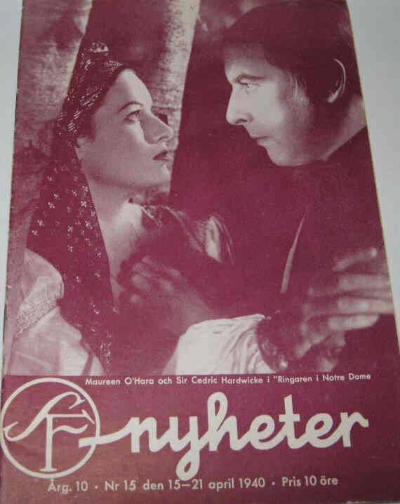 SF NYHETER magazine side cover Issue 15  1940
