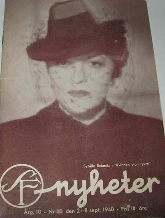 SF NYHETER magazine side cover Issue 23  1940