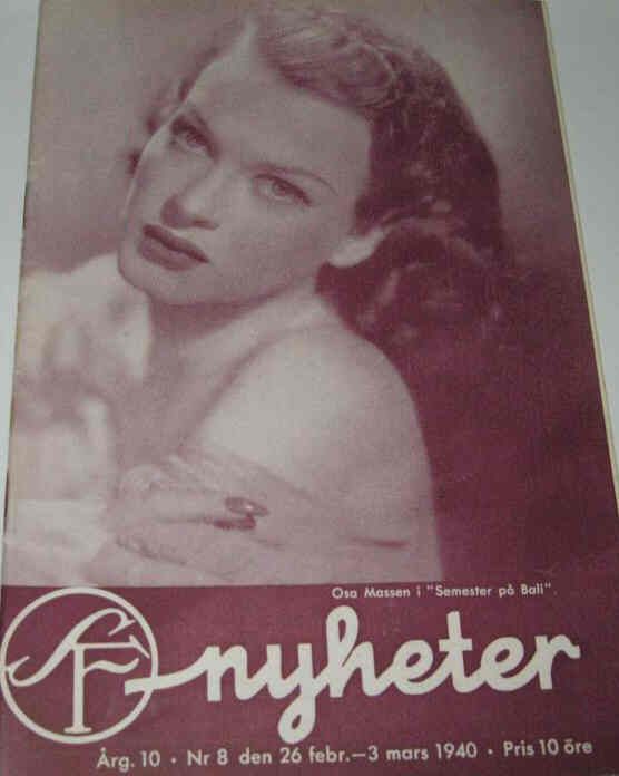 SF NYHETER magazine side cover Issue 8  1940