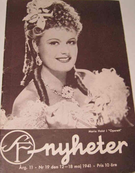 SF NYHETER magazine side cover Issue 19  1941