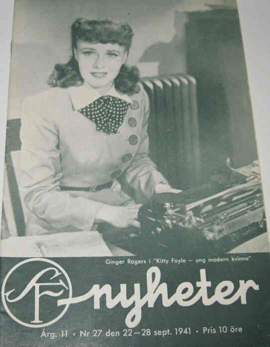 SF NYHETER magazine side cover Issue 27  1941