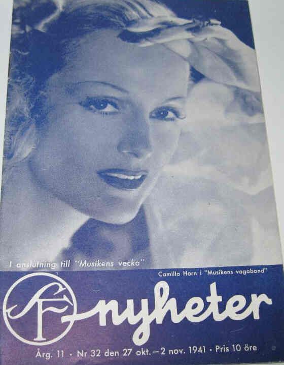 SF NYHETER magazine side cover Issue 32  1941