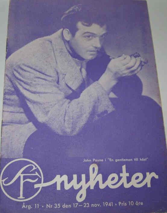 SF NYHETER magazine side cover Issue 35  1941