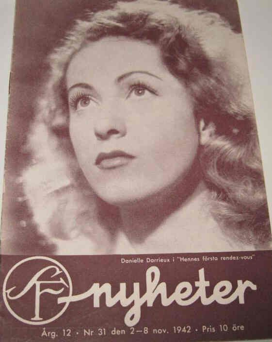 SF NYHETER magazine side cover Issue 31  1942