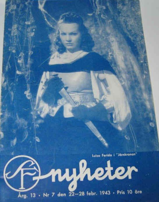 SF NYHETER magazine side cover Issue 7  1943