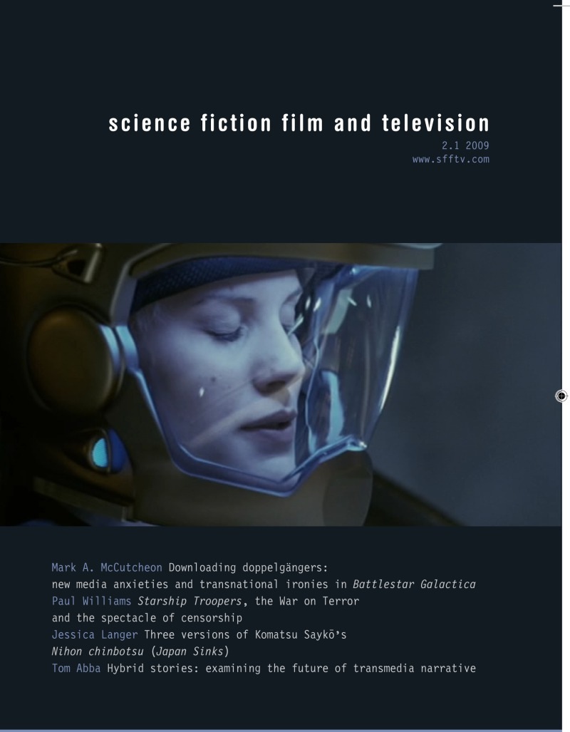 SCIENCE FICTION FILM AND TELEVISION magazine side cover  Vol 2 No 1 Spring 2009